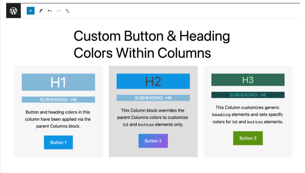 Button and Heading Color Customization in Group In WordPress 6.4